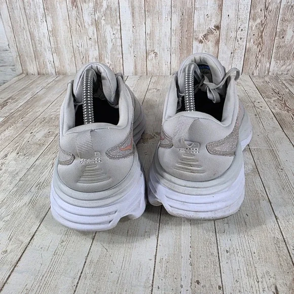 Hoka Bondi 8 Running Shoes Cushioned Comfort Walking Gray Women's 9.5 - Picture 3 of 8